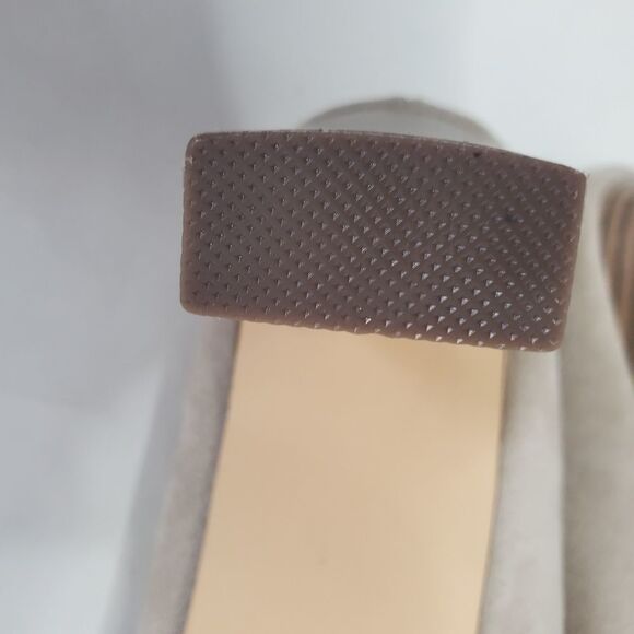 LULUS Mule Heels Zelah Camel Suede Square Toe Shoes Size 5.5 2.5" heel - Picture 10 of 11